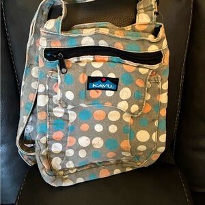 KAVU Keeper Canvas Multicolor Polka Dot Crossbody Bag
